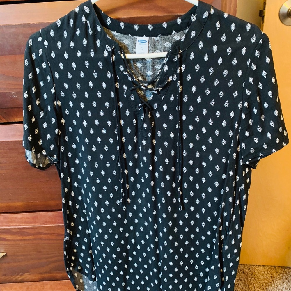 Black & Cream short sleeve dress shirt - XS
